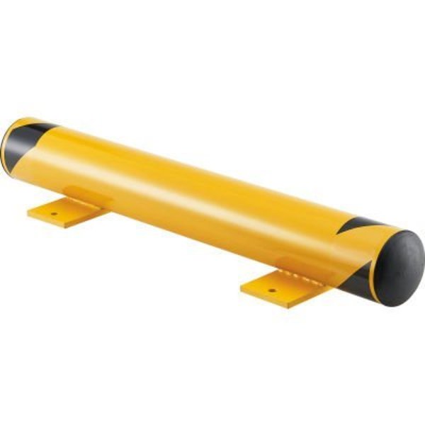 Gec Global Industrial Floor Stop Bollard w/Removable Caps, 4-1/2in Dia. x 36inL, Yellow WB238815